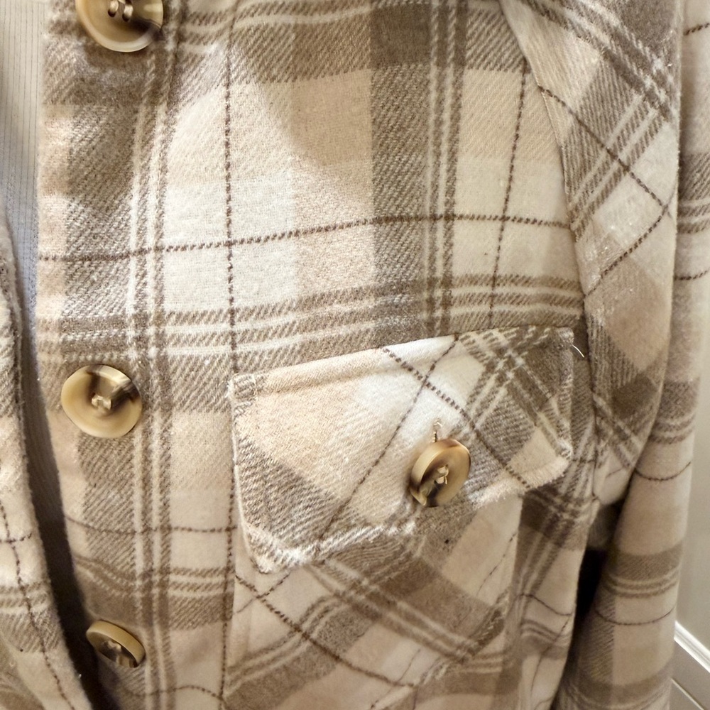 Plaid Flannel Button-Up Jacket Small - image 2